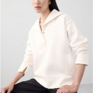 Cream Collared oversized BR Pullover Sweater